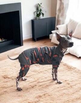 Maskáčový overal pro psy teplá bavlna mikina 48cm