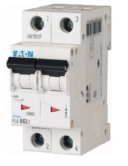 Jistič dvoupolový EATON 286573 PL6-C63/2 PL6 - 1100ks