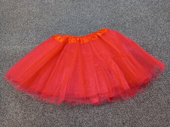 Tylová tutu sukně, délka 30 cm, cca 3-6 let, červená