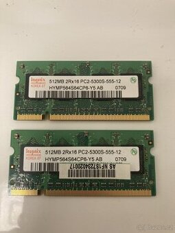 2 x 512 MB RAM HYMP564S64CP6-Y5 AB Hynix DDR2 667 MHz