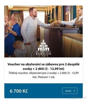 Zlaty poukaz voucher pobyt hotel Babylon