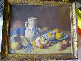 Zátiší s ovocem- olejomalba na plátně - 1