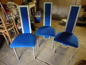 moderní židle kov+textil-zakázkové-3 ks