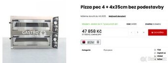 Pizza pec PRISMAFOOD 4 + 4x35cm s podestavbou