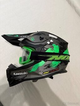 Motokrosová helma NOX N633 matná černo-zelená