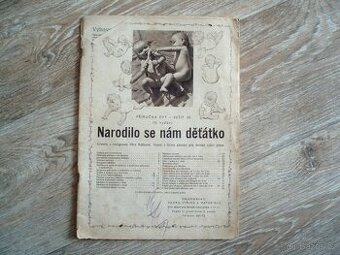Časopis asi z r. 1930 - móda Narodilo se nám děťátko
