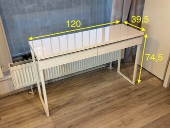 Psací stůl bílý + další drobný nábytek