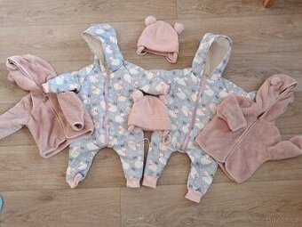Zimní set pro holčičky - dvojčata, vel. 68/74