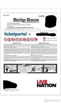 Lístky na koncert Marilyn Manson 15.11 Praha