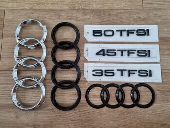 AUDI chromove znaky loga znaky AUDI chrom znak kruhy