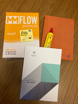 školní potřeby papíry, lepidlo, bločky,. - -