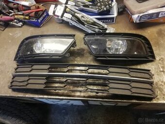Mlhovky a mrizka nárazníku skoda superb 2 fl