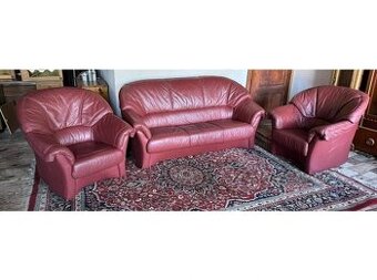 Kožená sedací souprava 3+1+1, 3127