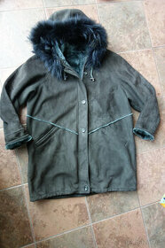 teplý dámský kabát/ bunda kapuce s kožíškem XL-XXL - 1
