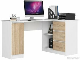 Rohový velký moderní psací stůl - nový, levně
