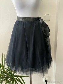 Černá zavinovací tylová tutu sukně vel. 36-44 - 1
