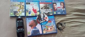 Nabíjecí na ps4stanice + kabel a 7 her na ps4
