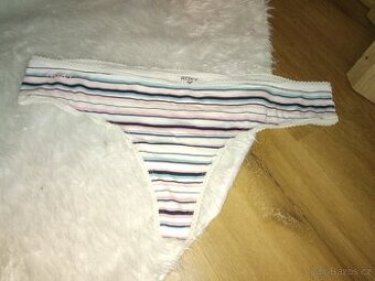 Nové dámské značkové kalhotky tanga Roxy vel XL pruhované - 1