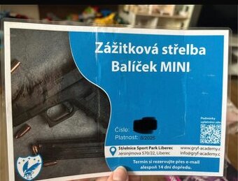 Nový dárkový poukaz na Zážitkovou střelbu - Liberec