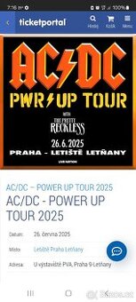 2 vstupenky AC/DC