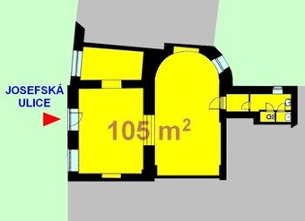 Obchodní prostor velikosti cca 105m na ul. Josefská 16, Brno - 1