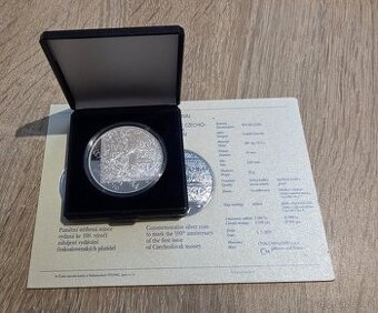 Stříbrná mince 500kč Vznik Československých platidel Proof