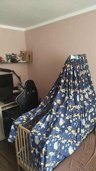 Nebesa / baldachýn k dětské postýlce – lišky, hvězdy