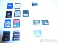 PAMĚŤOVÉ KARTY SD A CF NÍZKOKAPACITNÍ VZÁCNÉ