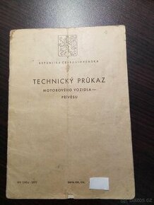 Jawa 500 OHC 02 1958 - technický průkaz TP