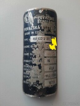 Štítek Jawa 90 SK 90 ROADSTER/ CROSS TRAIL ORIGINÁL