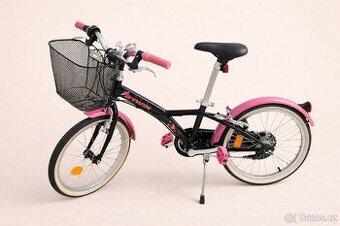 Dívčí kolo BTWIN 20" černorůžové s košíkem TOPstav