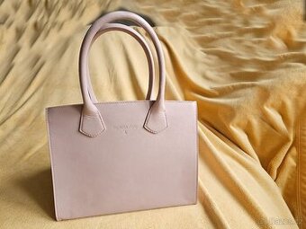 Světle růžová kožená kabelka Patrizia Pepe