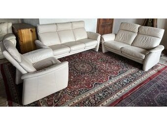 Luxusní kožená sedací souprava 3+2+1, 2883