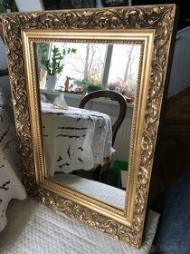 Zrcadlo osazené do krásného starožitného rámu - 1