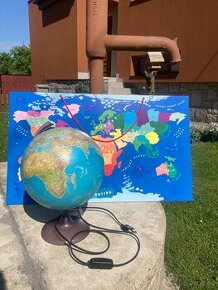 Prodám svítící globus + mapa světa zdarma - 1