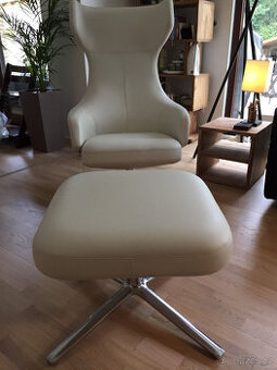 Vitra Grand Repos a taburetka, prémiová kůže, nová - 1