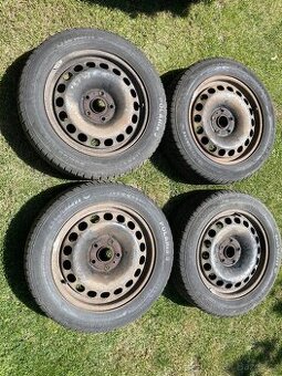 4x Plechové disky se zimní pneu 5x112 Škoda/Octavie,VW,Audi