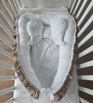 Hnízdečko pro miminko Šitíčko pro miminka – béžovo-bílé