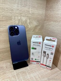 APPLE IPHONE 14 PRO 256GB PURPLE 100% BATERIE - ZÁRUKA -