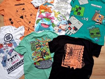 Balík kluk oblečení vel 170-S,M, trička,mikiny Anime, Pokém