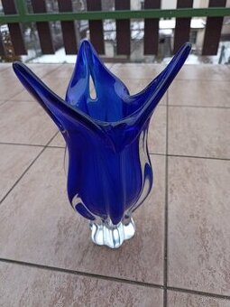 Hutní váza modrá retro