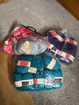 Set mohérové retro příze na pletení