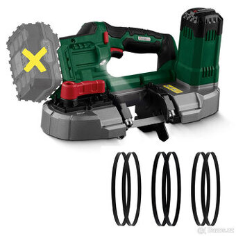 NOVÁ Aku pásová pila PARKSIDE PMBA 20-Li B2 bez aku + 3 sady