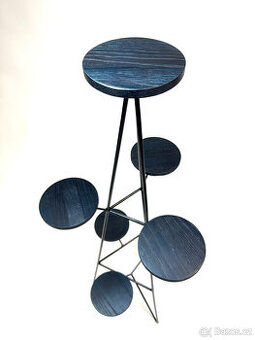 Nový květinový stojan,dřevěné plochy z jasanu,Dark Navy blue