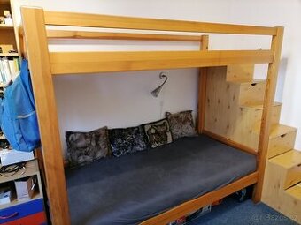 Patrové postele + schody s úložným prostorem