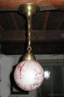 Starožitný řetízkový závěsný lustr