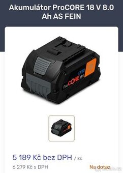 NOVÁ ORIGINÁLNÍ NEPOUŽITÁ BATERIE BOSCH 18V 8AH