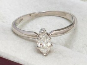 14K prsten s diamantem 0,40ct - Harr & Jacobs - certifikát
