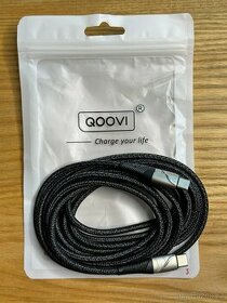 2x USB-C značkový kabel Qoovi 100W 3m 300cm, NOVÝ - 1