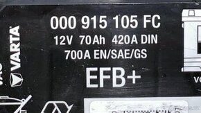 autobaterie Varta EFB+ 70Ah